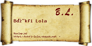 Bökfi Lola névjegykártya